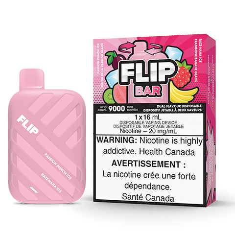 FLIP BAR DISPOSABLE - PASSION PUNCH ICE AND RAZZ NANA ICE